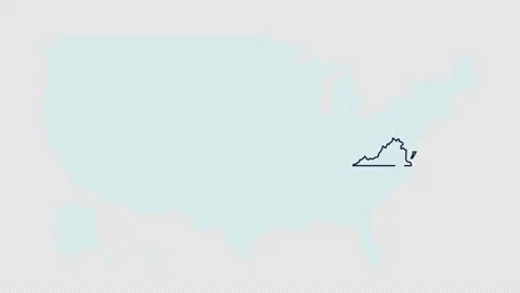 US virginia state map animation. United states of America country - high Stock Footage 151903487