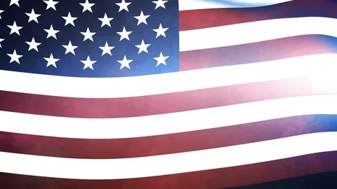 US Waving Flag in the Dawn Stock-Footage 97894129