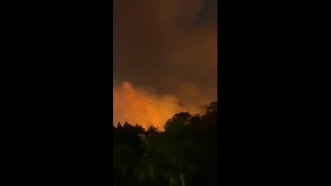 US: Weeki Wachee Preserve Brush Fire Prompts Evacuations in Hernando Beac... Stock Footage 331767493