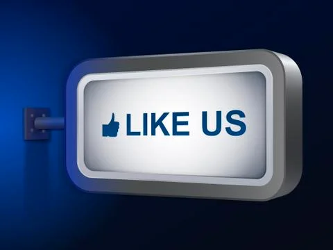 Like us words on billboard Illustration