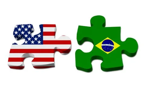 Us working with brazil Stock Illustration