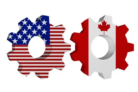 Us working with canada Stock Illustration