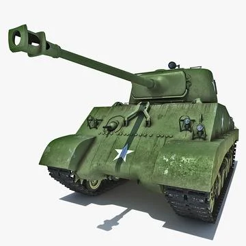 US World War II Medium Tank M4 Sherman 2 3D Model