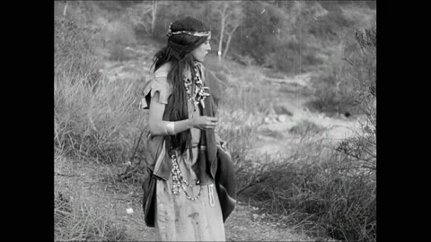USA - 1912 - In this silent western, a Native American war party sets out on Stock Footage 316410213