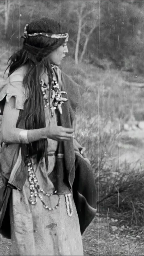 USA - 1912 - In this silent western, a Native American war party sets out on Stock Footage 340320691