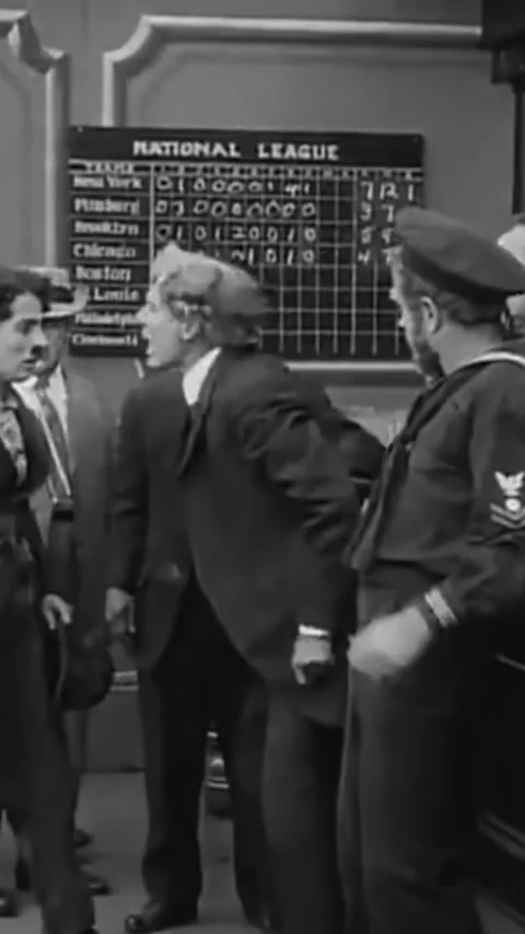 USA - 1914 - In this silent comedy, a drunk man (Charlie Chaplin) wins a bar Stock Footage 342804960