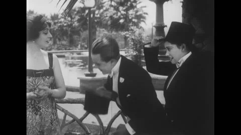 USA - 1916 - In this silent comedy a man is jealous when the most beautiful girl Stock Footage 301526446