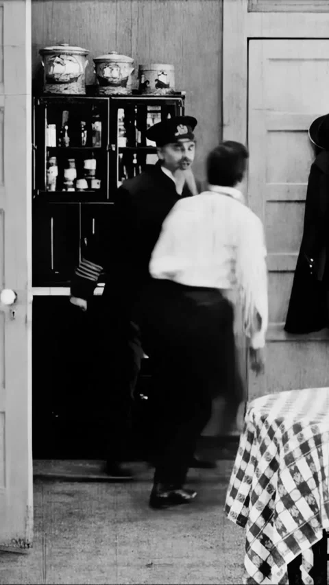 USA - 1917 - In this silent comedy, a man is almost arrested for stealing things Stock Footage 340295243