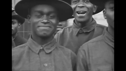 USA - 1917 - US Army training includes many black soldiers. Video stock 259378422