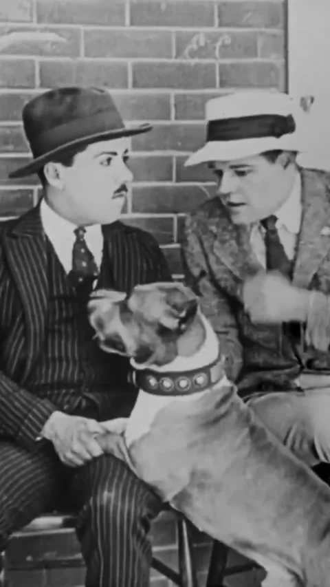USA - 1920 - In this silent comedy, a man sics his dog on two romantic rivals Stock Footage 342968242