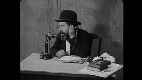 USA - 1920 - In this silent comedy, a switchboard operator connects a frustrated Stock Footage 341993748