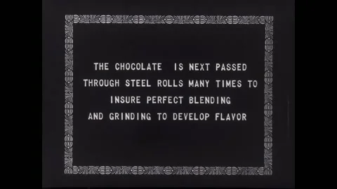 USA - 1920s - Workers send chocolate through steel rollers to perfect blending Vidéo 296398172
