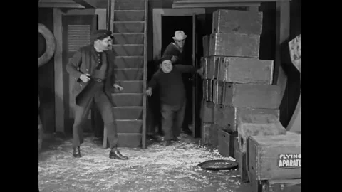 USA - 1921 - In this silent comedy, a sailor blows up TNT on his ship during a Stock Footage 337973165