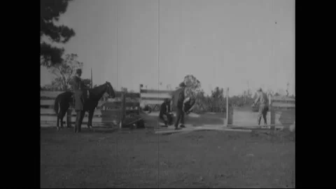 USA - 1922 - In this silent comedy, a man stumbles into a cattle dipping vat 스톡 동영상 327683071