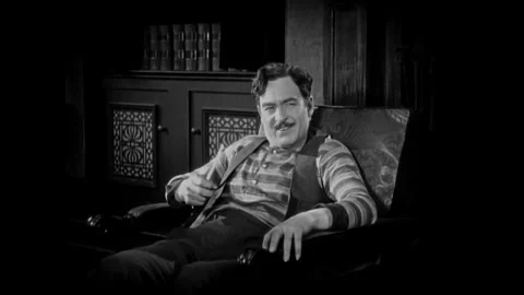 USA - 1925 - In this drama, three men, one with a knife argue about a ploy to Stock Footage 325205086