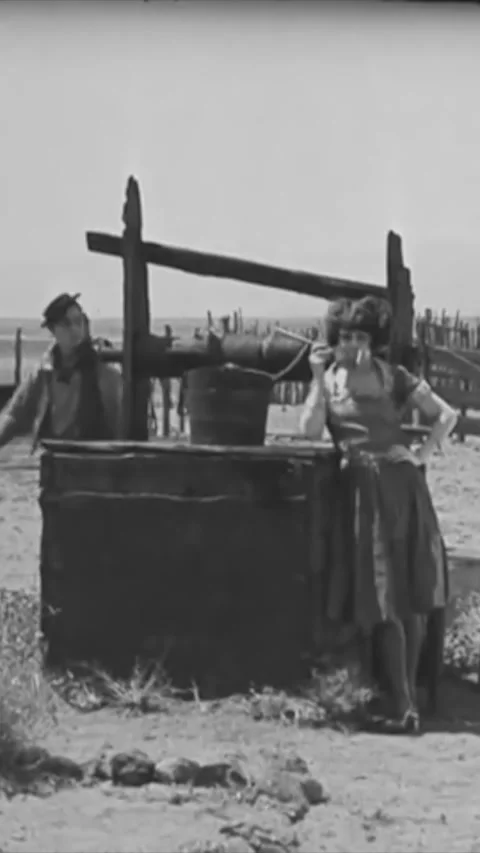 USA - 1925 - In this silent comedy, a cowboy (Buster Keaton) tries to impress a Stock Footage 342994357