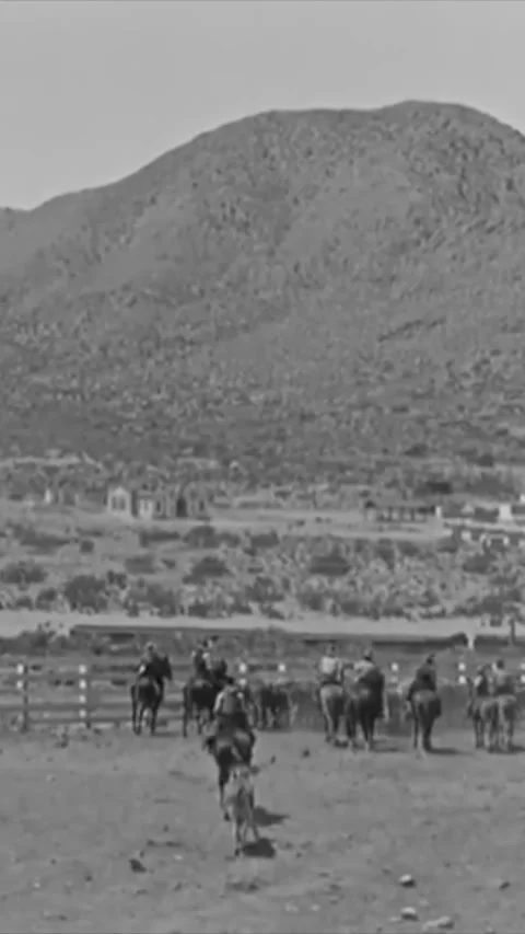 USA - 1925 - In this silent comedy, a cowboy (Buster Keaton) refuses to let his Stock Footage 342995676
