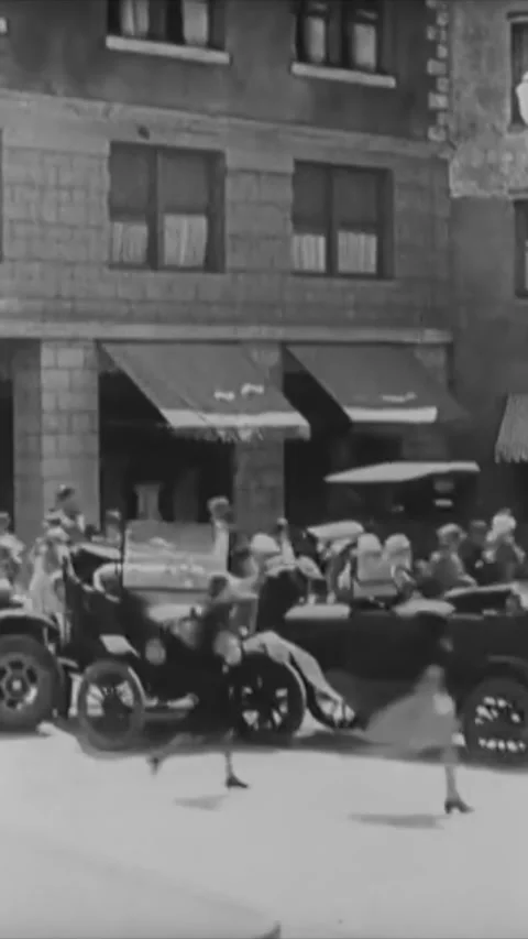 USA - 1925 - In this silent comedy, a cowboy's (Buster Keaton) herd of cows Stock Footage 342996752