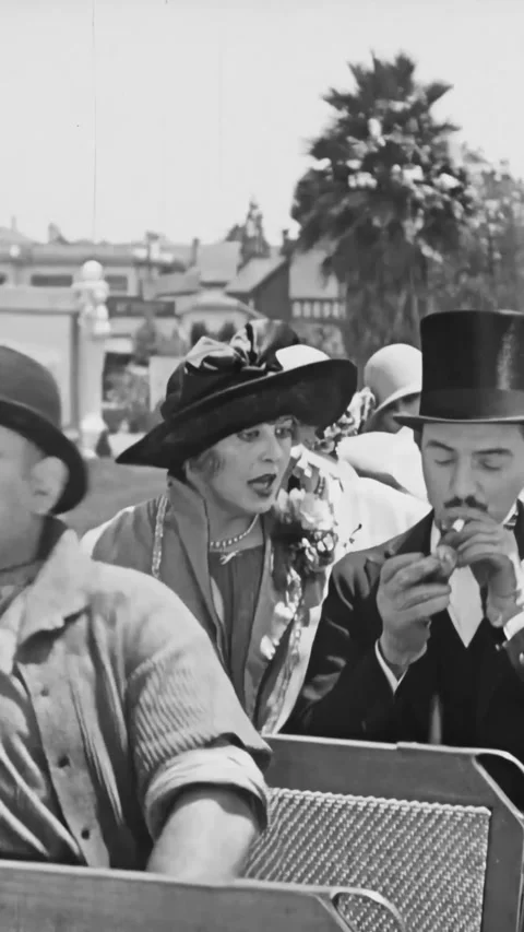 USA - 1925 - In this silent comedy, a man gets shoved off the top of a Stock Footage 339805380
