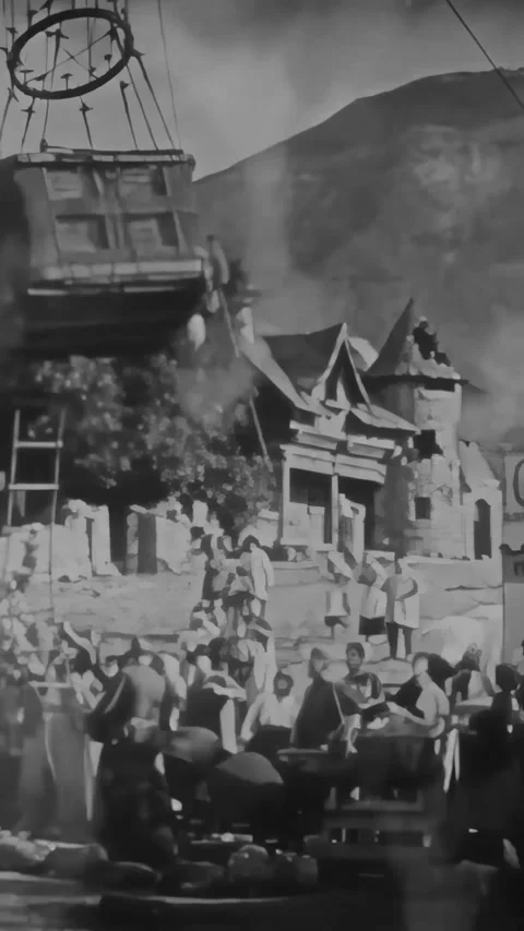 USA - 1927 - In this silent comedy, a circus performer (Louise Brooks), soldiers Stock Footage 339833454