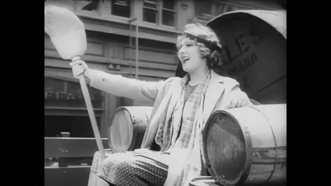 USA - 1927 - In this silent rom-com, a man makes his sweetheart (Mary Pickford) Stock Footage 313207930