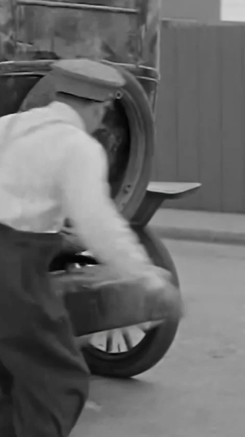 USA - 1928 - In this silent comedy, a cab's engine explodes and the driver Stock Footage 339490498