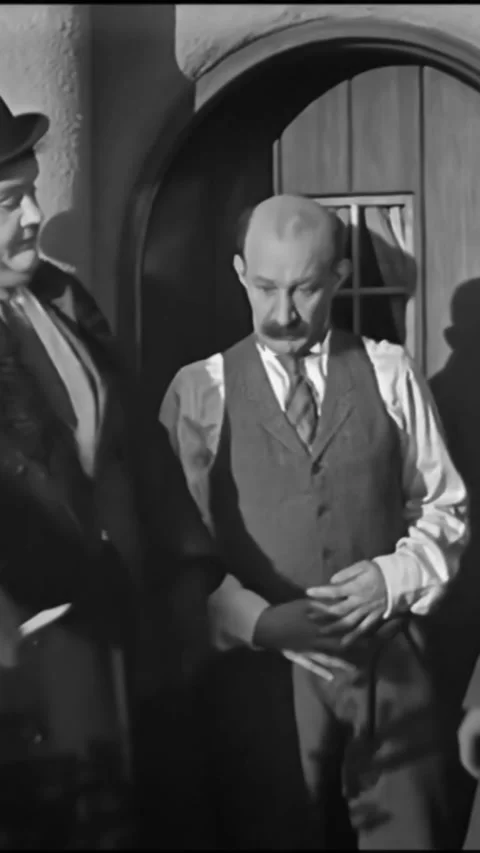 USA - 1929 - In this silent comedy, two men are arguing with the owner of a Stock Footage 342623284