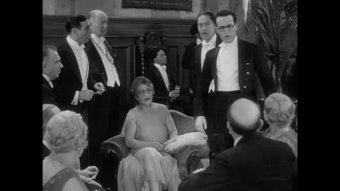 USA - 1930 - In this comedy, a man (Harold Lloyd) scandalizes classy party Stock Footage 341336890