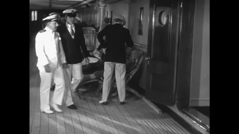 USA - 1930 - In this comedy, a passenger (Harold Lloyd) lights magazines on fire Stock Footage 341337886