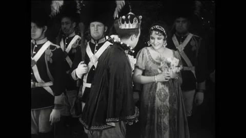 USA - 1930 - In this comedy, a queen chases around the king with a sword for Stock Footage 308367460