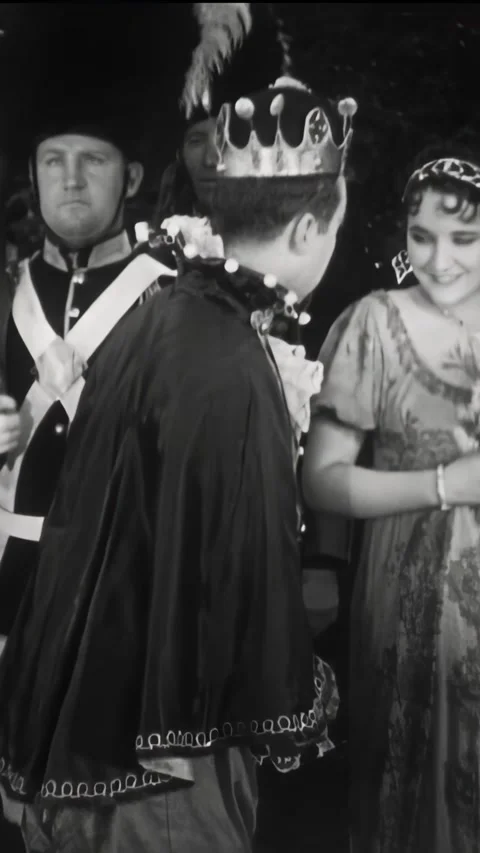 USA - 1930 - In this comedy, a queen chases around the king with a sword for Stock Footage 340294134