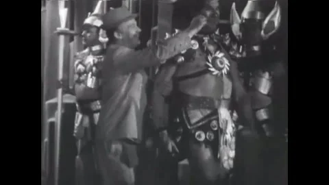 USA - 1930 - In this sci fi musical, three men walked through an alien culture's Stock Footage 341982738