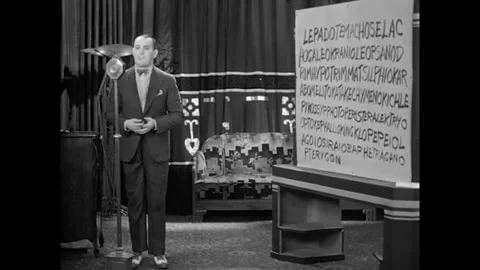 USA - 1930 - A segment of Ripley's Believe it Or Not features a man trying to Stock Footage 340657789