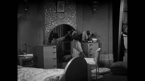 USA - 1931 - In this comedy, a monkey leads a boy chasing him to a bathtub and 스톡 동영상 323258664