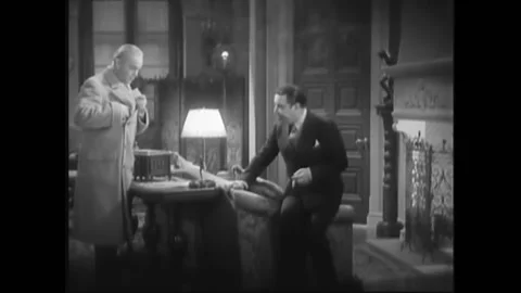 USA - 1932 - In this pre-code drama, two men meet in an elegant home. A man Stock Footage 327737454