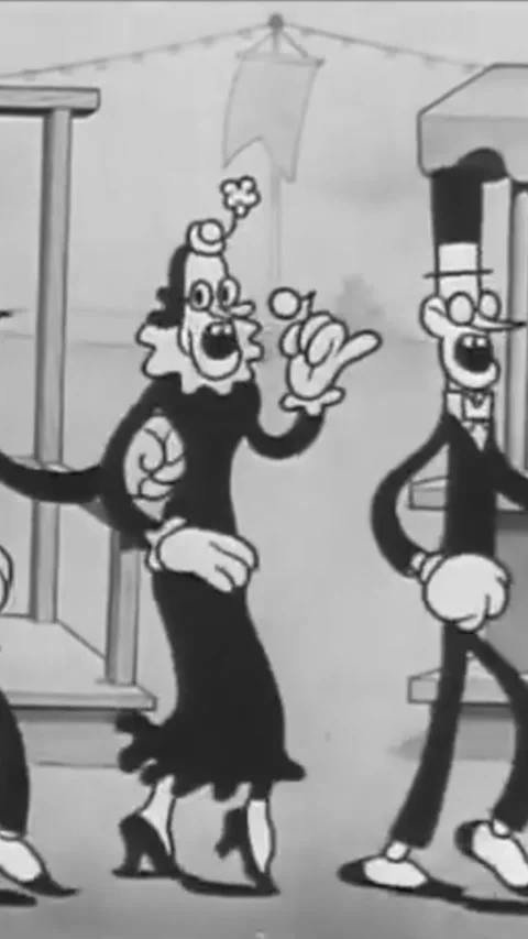 USA - 1933 - In this animated film, tiny men make pies and gingerbread cookies. Stock Footage 338420833