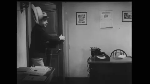 USA - 1935 - In this comedy, a man tries to sell magazine subscriptions to a Stock Footage 308367095