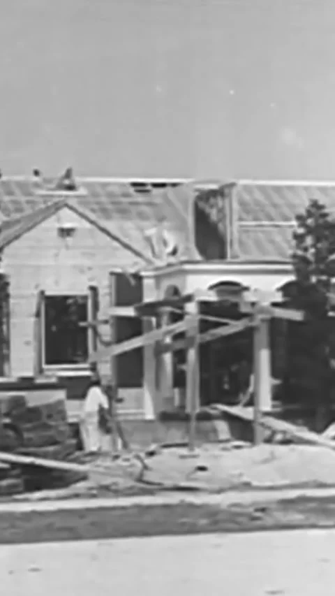 USA - 1935 - Construction workers, builders, brick layers, and carpenters long Stock Footage 339104397