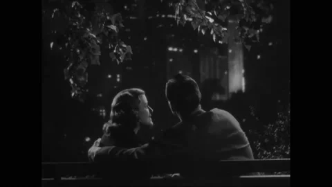 USA - 1936 - In this comedy, a young couple in love admires the night sky in a Stock Footage 323088015