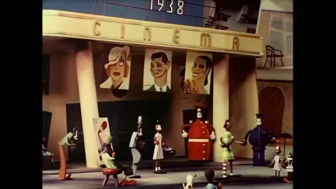 USA - 1938 - In this stop-motion animated film, people sing from a watermelon Stock Footage 296402326