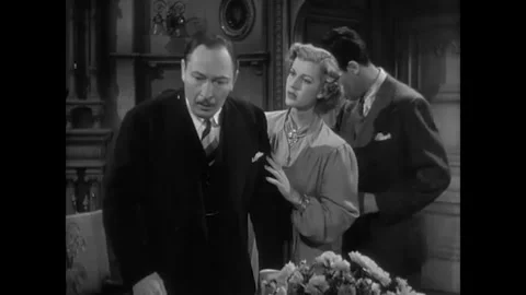 USA - 1939 - In this comedy horror, a murder note is discovered by a group and a Stock Footage 341975274