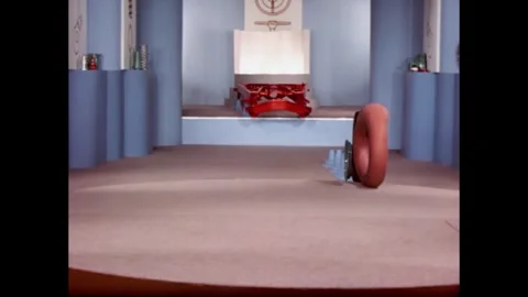 USA - 1940 - Stop-motion animation depicts a Chrysler chassis floating over to Stock Footage 341326766