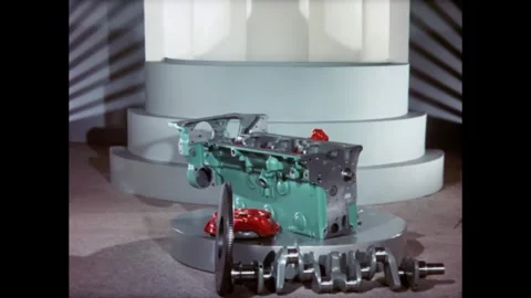 USA - 1940 - Stop-motion animation depicts different components of a Chrysler Stock Footage 341326886