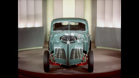 USA - 1940 - Stop-motion animation depicts a Chrysler car being assembled to Stock Footage 341326964
