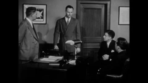 USA - 1940s - With help from an undercover agent, the FBI plans to trap Nazi Stock Footage 340572744