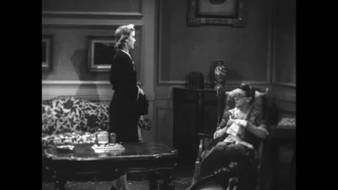USA - 1941 - In this comedy adventure, two women speak in a living room. They Stock Footage 323222897