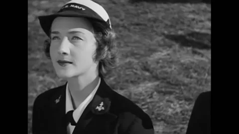 USA - 1948 - WAVES at work, folding parachutes and looking at model of ships Video stock 296694889