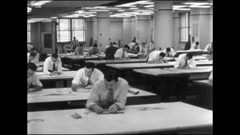 USA - 1949 - Experimental engineers design and build working models of car parts Stock Footage 340648917