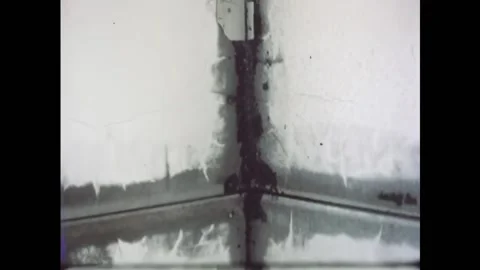 USA - 1950s - Different structures are examined after a fire test, showing their Stock Footage 327744333