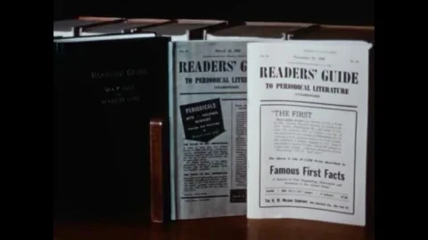 USA - 1951 - A narrator explains how to search through past volumes of readers' 스톡 동영상 340651000